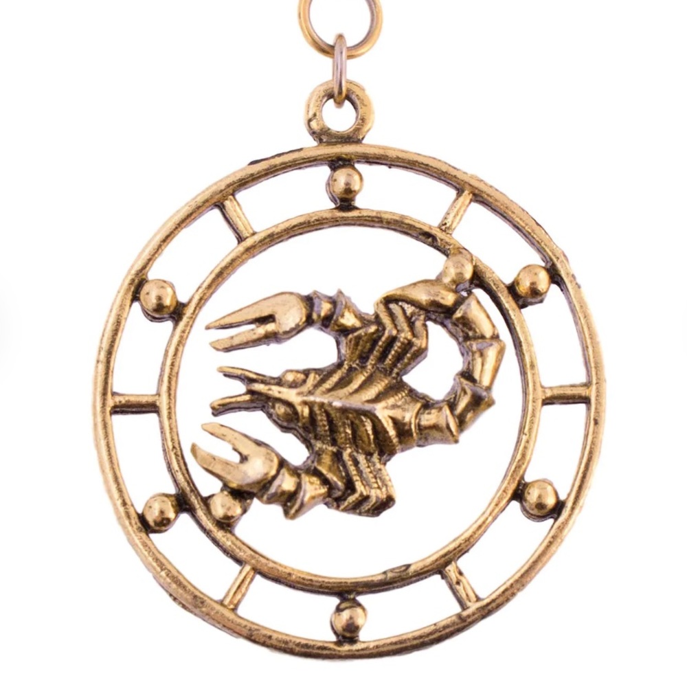 Vintage NYC Signed Scorpio Scorpion Zodiac Pendant with original chain